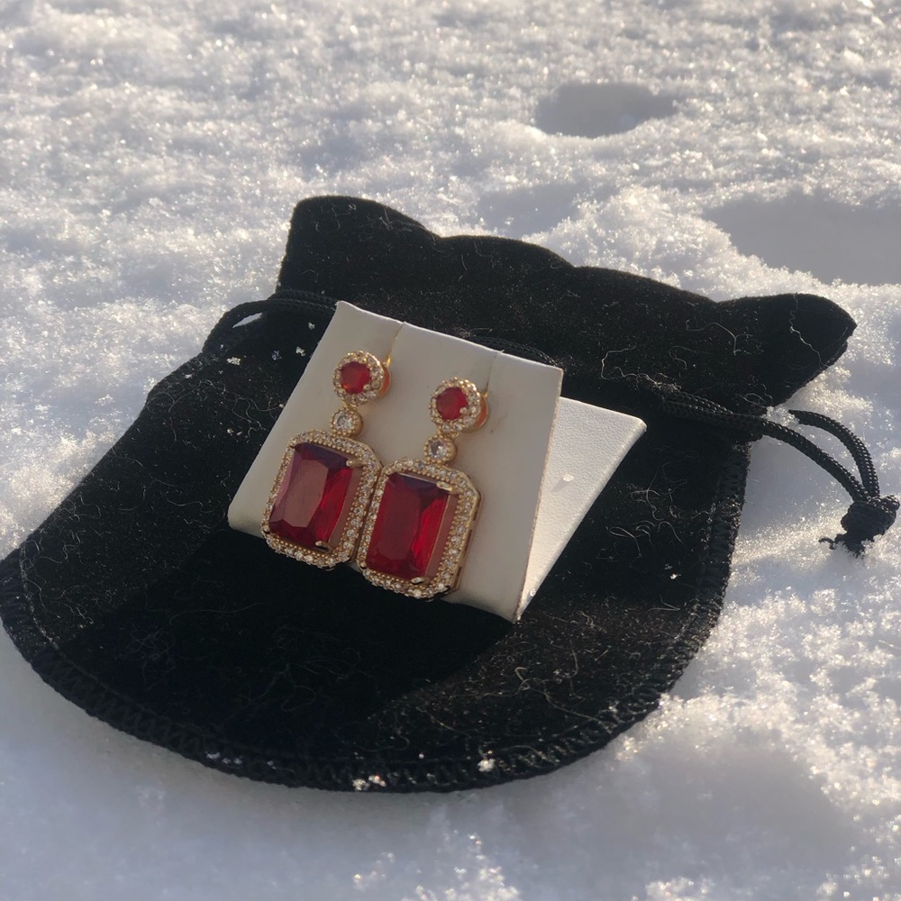 Ruby Drop Earrings - Picture 6 of 10